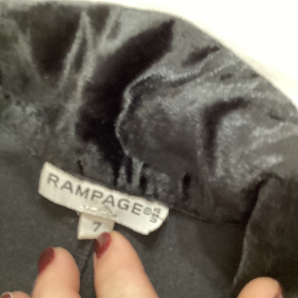 VTG Rampage Black Velvet Collar Longline Blazer Jacket Womens Goth Whimsy size 7 - Picture 6 of 10
